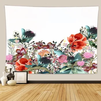 Gėlių ir žolės kraštovaizdžio serijos gobelenas, namų naktiniai dekoratyvinė sienų danga, miegamajame kabantys audiniai, audinys tapybos 95*73cm