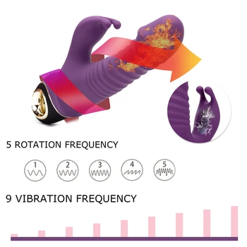 9 FrequenciesG Vietoje Dildo Vibratorius Moterims 360 Sukasi Triušis Vibracijos Teleskopinis Supasi Klitorio Vibratorius Moteriškos Lyties T L1