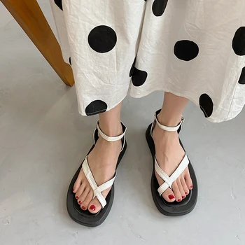 2021 Sandalai Shoes Moterų Kostiumas Moteriška Smėlio spalvos Vasaros Kulniukai Fifo Platforma Keksas, batų Naujas Mažas Juodas Mados Sprin
