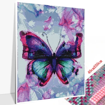 Huacan 5D Diamond Tapybos kvadratiniu Butterfly Art 