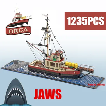 Naujas 1235PCS Filmo Nasrai Orka Laivo Žvejybos Valtis Modelis Draugais Blokai Miestas Laivo Plytų Žaislas Vaikams Kalėdų Dovana