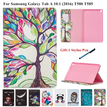 PU Odos Tablet Case for Samsung Galaxy Tab 10.1 6 10 1 Mada Dažytos Padengti Case for Samsung Galaxy Tab 2016 T580 T585