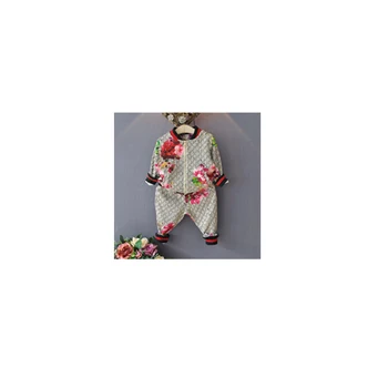 Naujas 2021 m. Pavasario ir rudens Mados Laiško stiliaus vaikas drabužius berniukas mergaitė susiuvimo gėlių sporto striukė ir kelnės kombinezonas