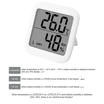 Skaitmeninis Termometras su Drėgmėmačiu Kambarį vaiko Kambarys LCD Ekranas Temperatūros Drėgmės Matuoklis Daviklis