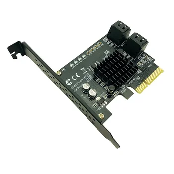 4 Port SATA 3 PCI Express Plėtros Plokštę PCI-E, SATA Valdiklio PCIE 1X į SATA Kortelių SATA3.0 6Gb Adapteris Pridėti Korteles HDD SSD