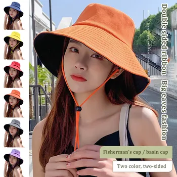 Moterų Mados skėtį nuo saulės Pastoge nuo Saulės Skrybėlę Lauko dvipusis Naudoti apsaugos nuo Saulės, Paplūdimio Skrybėlę Bžūp Moterims UV apsauga Skrybėlę