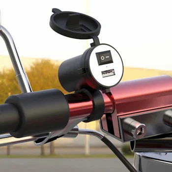 12V Vandeniui Motociklo Rankenos USB Kroviklis 5V-1.5 Moto Adapteris Maitinimo Lizdo Mobiliojo Telefono Motociklą Priedai