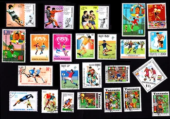 20Pcs Tema Antspaudas Futbolo Žaidimų Antspaudai Visi Skirtingi Iš įvairių Šalių, NE Kartoti, Pažymėtos Pašto Ženklų Kolekcionavimas