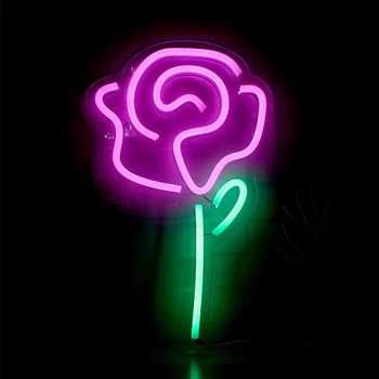 Dovana Su Žalia Stiebo Baras Šalies Namų Dekoro Miegamasis USB Powered Romantiška Rožė Gėlių, Vestuvių, Vaikų Kambario Sienos Ženklas Led Neon Light