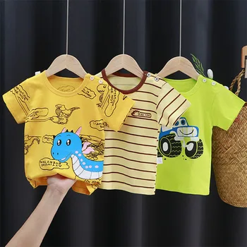 Tshirts Kūdikių Animacinių Filmų Ir Gyvūnų Marškiniai, 2021 M. Vasarą Naujų Vaikų Drabužių Juokinga Spausdinti Drabužiai Mergaitėms Ir Berniukams