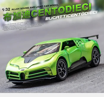 Nicce Nemokamas pristatymas 1:32 Bugatti centodieci išgauto lydinio automobilio modelį 110th anniversary edition kolekcionuojamų vaikų žaislai