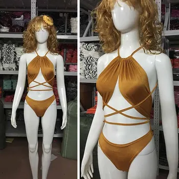 Moterų maudymosi kostiumėlį, Bikini, 2021 M. Moteris, Moterys Tvarstis Monokini maudymosi kostiumėlį, Tuščiaviduriai Supjaustyti Bikinis Push Up Aukšto Juosmens maudymosi Kostiumėliai