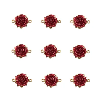 30pcs/box 3D Rožių Gėlių Valentino Diena Stovo Apkalos Lydinio Pakabučiai Nuorodos Jungtys ABS Plastiko Papuošalai Priėmimo Apdaila