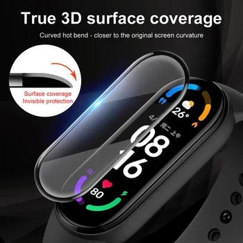 3D Apsauginis Stiklas Xiaomi Mi Juosta 6 Stiklo Filmas Mi Band5 Band6 Smart Watchband 6 Soft Screen Protector Filmas