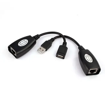 USB prailginimo Extender Adapteriu Iki 150ft Naudojant CAT5 RJ45 LAN Kabelio Jungtis Nešiojamas Maršrutizatorius RJ45 Interneto Kabelį