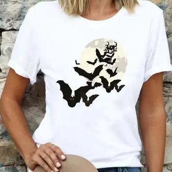 Moteris Katė Pet Puikus Moliūgų Rudenį Rudens Padėkos Helovinas Animacinių Filmų T Top Marškinėliai Mados Tee Spausdinti Moterų Grafinis T-Shirts