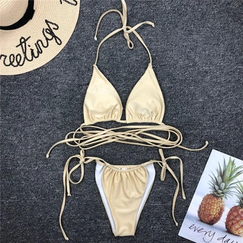 Maudymosi Kostiumėliai Moterims Seksualus Brazilijos Thong Bikini Mujer 2021 Naują Maudymosi Kostiumėlį Tvarstis Kietas Bikini Komplektas Micro Maudymosi Kostiumas, Paplūdimio Vasaros