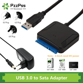 PzzPss USB 3.0 Prie SATA 3 Kabelis Sata Į USB Adapteris Konvertuoti Laidai palaiko 2.5/3.5 Colio Išorinis SSD HDD Kietojo Disko Adapteris