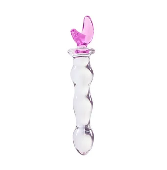 Krištolo Stiklo Butt Plug Analinio Sekso Žaislus Vyrų, Moterų G-Spot Analinis Butt Plug Karoliukai Masturbacija Rožinė Širdis Kristalų Sekso Žaislas Produktas