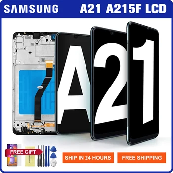 Originalus Lcd Samsung Galaxy A21 LCD Ekranas Jutiklinis Ekranas skaitmeninis keitiklis Surinkimo Dalys Samsung A21 A215 SM-A215U Ekranas