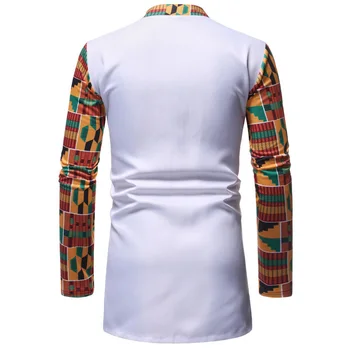 Balta Afriacn Dashiki Suknelė Marškinėliai Ziajać Rinkinys 2 vnt Apranga Nustatyti Streetwear Atsitiktinis Vyrų Afrikos Drabužius Afrikos Marškinėliai su Kelnių