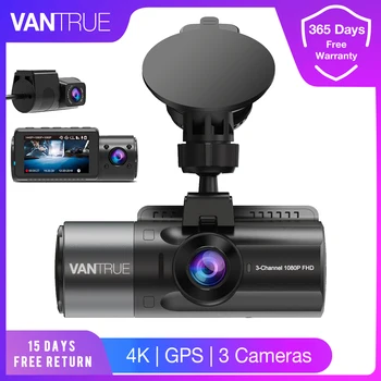 Vantrue N4 3 Objektyvo Automobilių DVR Kamera, Diktofonas Brūkšnys Cams 4K+1080P+1080P H. 265 Priekyje,viduje ir galiniai Dashcam GPS Greičio Naktinio Matymo