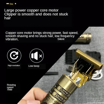 2020 USB T9 Plaukų Clipper Profesionalūs Elektriniai plaukų žoliapjovės Kirpykla Skustuvas Žoliapjovės Barzda, 0mm Vyrų Plaukų Pjovimo Staklės vyrams