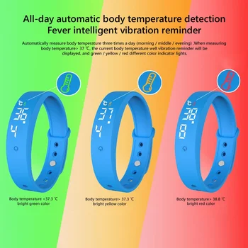 V9 Kūno Temperatūra Stebėti Termometrą, Vibracijos Signalas Apyrankė Smart Apyrankę kūno temperatūra visą dieną ir maro