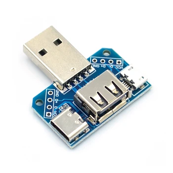 USB Galvos Skydas Male Jungtis Tipas-c Micro USB Moterų 2.54-4P perdavimo bandymų valdybos USB adapterio plokštė XY-USB4