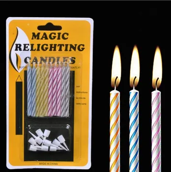 10vnt Magija Relighting Žvakė Gimtadienio Tortas Vestuvės Kalėdų Šventinė Žvakė Šalis, Juokai, Juokingi Vaikai Naujovė Apgauti Žaislas