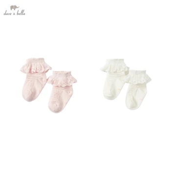 DB17732 dave bella vasaros mados kūdikių mergaičių gėlių nėrinių kojinės mielas vaikai vaikai mergina kojinės