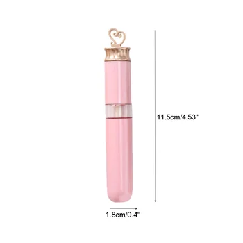 5vnt 6ml Rožinė Tuščias Lūpų Blizgesys Vamzdžiai Auksinės Širdies Forma Viršuje Daugkartiniai Plastiko Konteinerį Moterims 