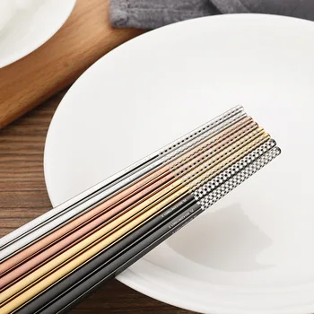 Nerūdijančio plieno lazdelės neslidus metalo, Maisto stick daugkartiniai Kinų lazdelės anti-plikymo lazdelės lydinio stalo poilsio