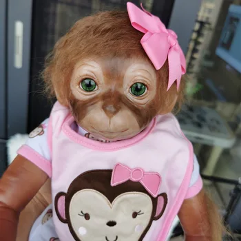 20inch Atgimsta Mielas Beždžionės Lėlės viso Kūno Vinilo Realus NewbornDolls su Drabužių ir Žaislų Aksesuarai Dovanos Vaikams