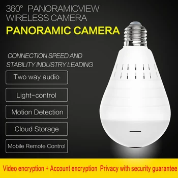 Karšto pardavimo 360 Laipsnių LED Šviesos 960P Belaidžio Panoraminis Home Security 