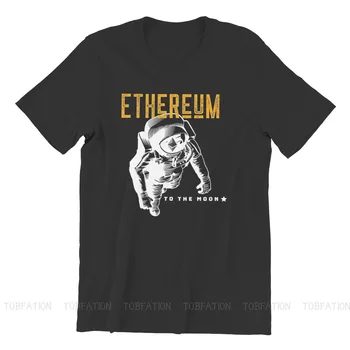 Ethereum Žmogus Mėnulyje Marškinėlius Vyrų Bitcoin Cryptocurrency Kalnakasių Meme Aprangos Stiliaus Marškinėliai Minkštųjų Spausdinti Laisvas