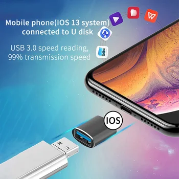 Nešiojamų OTG Adapteris USB 3.0 Jungtis Duomenų Konverteris, skirtas Apple U Disko Adapteriai Pelę, Klaviatūrą Konverteris Priedai Adaptador