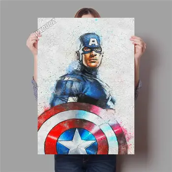 Marvel Superhero Keršytojas Geležinis Žmogus Akvarelė Krekingo Fone Deco Nuotrauką Namų Dekoro plakatai HD drobės tapybos T60