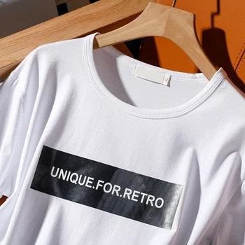 Spausdinti trumparankoviai marškinėliai Unisex Mėgėjams Drabužius vasarą 2021 naujas mados Laisvalaikio o-kaklo moterų laisvi, Patogūs vatos pagaliukai