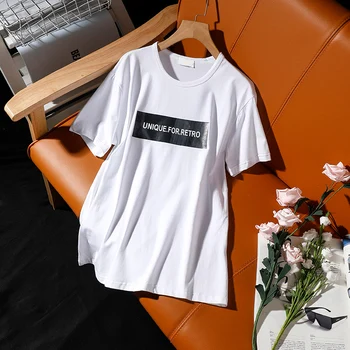 Spausdinti trumparankoviai marškinėliai Unisex Mėgėjams Drabužius vasarą 2021 naujas mados Laisvalaikio o-kaklo moterų laisvi, Patogūs vatos pagaliukai
