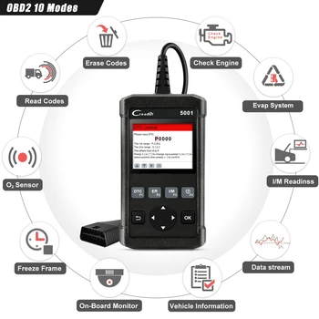 Pradėti CR5001 Kodas Skaitytojas Skaitytuvas OBD2 Auto Diagnostikos Įrankis Gyventi Duomenis I M Pasirengimą Variklio Diagnostika OBD 2 Automotivo Skaitytuvas