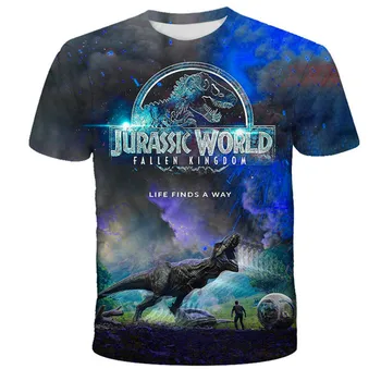 2021 Naujas Berniukas Animaciją T-Shirt Vaikų Dinozaurų Spausdinti 3D T-Marškinėliai Berniukams, Ir Vaikų Vasaros trumparankoviai Marškinėliai Drabužių Viršų