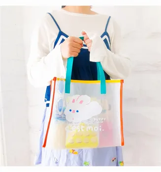 Korėjos Stiliaus Moteris Mielas Lokys Želė Pvc Pirkinių Krepšys Mergaitėms Mielas Triušis Kosmetikos Įvairenybės Plauti Rinkinių Saugojimo Mokyklos Maišelis Maišelis