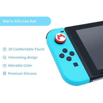 2vnt Silikono Minkštas ThumbStick Rankena Bžūp Nintendo Jungiklis Joycon Konsolės Valdikliu Kreiptuką Padengti Atveju Gamepad Perjungti Kepurės