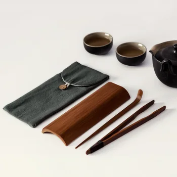 Bambuko Arbatos Indų rinkinys arbatos Rinkinys įrašą/arbatos šaukštas/arbatos adata/ cannister/arbatos piltuvą/arbatos scoup su saugojimo krepšys