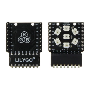 LILYGO® TTGO T-OI ESP8266 Chip Įkrovimo 16340 Baterijų Laikiklį Ir T-OI WS2812 RGB Plėtros Valdyba