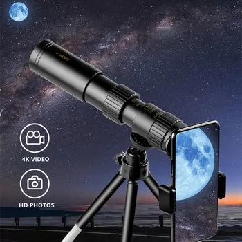 4K 10-300x40 Monokuliariniai Teleskopas Kompaktiškas Ištraukiamas HD Zoom Monokuliariniai Žiūronai Šviesos Naktinio Matymo taikymo Sritis Medžioklės Kempingas