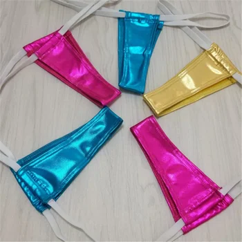 Micro bikini tanga mujer maudymosi kostiumėliai, bikini, biquini tankini seksualus apatinis trikotažas thong Šviesus odinis Saldainiai spalvos stačiakampis, paprastas Mini
