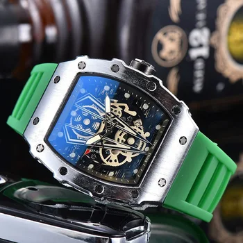 Prabanga Top Brand Vyrai Dizaineris Laikrodžiai Kvarco Silikono kopijuoti Žiūrėti Dirželis Raudona Juoda Karšto Pardavimo Vandeniui Reloj Hombre RIcHarD