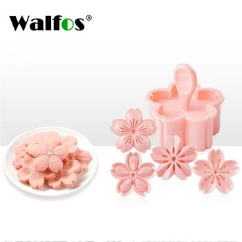 Walfos 5vnt/Set Sakura Slapukas Pelėsių Antspaudas Sausainių Pelėsių Cutter Pink Cherry Blossom Pelėsių Gėlių Žavesio 